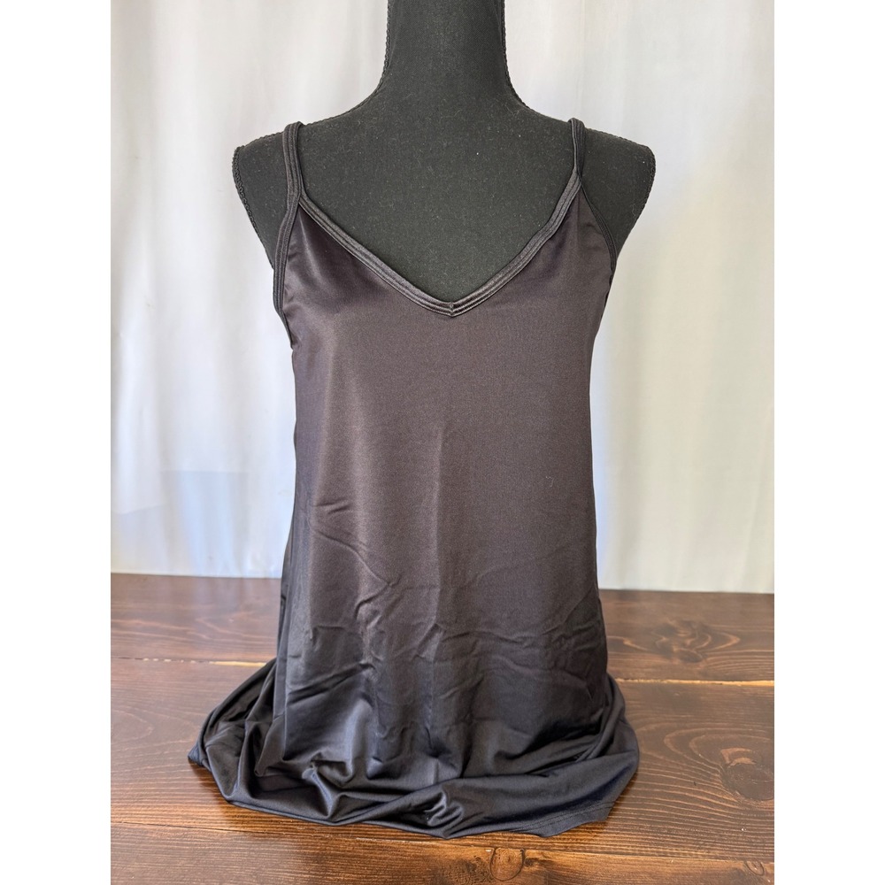 Vanity Fair Black Full Slip V-Neck Spaghetti Strap Style 10-158 Size 18 34/40